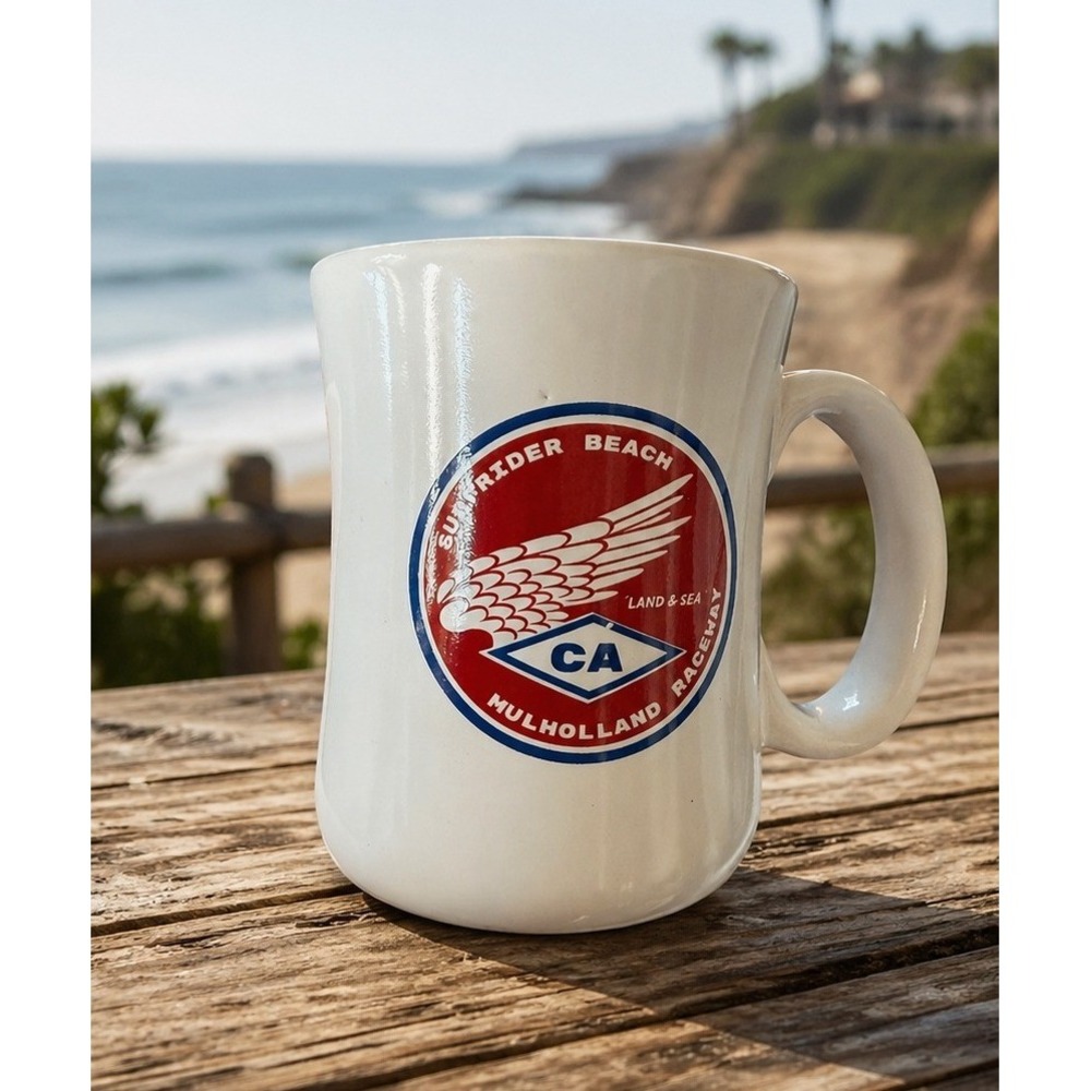 Surfrider Beach Malibu CA‎ Mug Mulholland Raceway Vintage Restaurant Ware